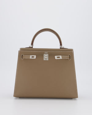 Hermès Kelly 25 Sellier Bag in Etoupe Epsom Leather with Palladium Hardware