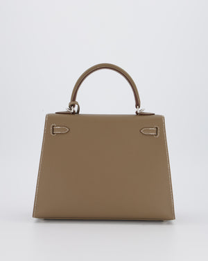 Hermès Kelly 25 Sellier Bag in Etoupe Epsom Leather with Palladium Hardware