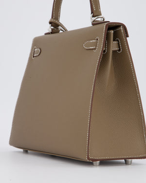 Hermès Kelly 25 Sellier Bag in Etoupe Epsom Leather with Palladium Hardware