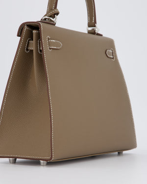 Hermès Kelly 25 Sellier Bag in Etoupe Epsom Leather with Palladium Hardware