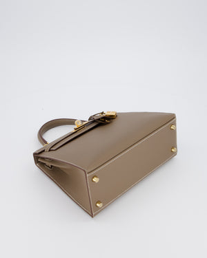 Hermès Kelly 25 Sellier in Etoupe Epsom Leather with Gold Hardware