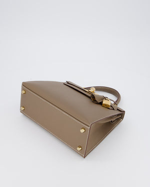 Hermès Kelly 25 Sellier in Etoupe Epsom Leather with Gold Hardware