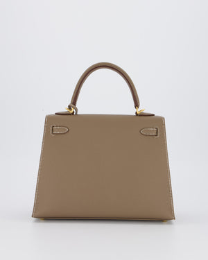Hermès Kelly 25 Sellier in Etoupe Epsom Leather with Gold Hardware