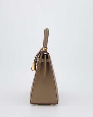 Hermès Kelly 25 Sellier in Etoupe Epsom Leather with Gold Hardware