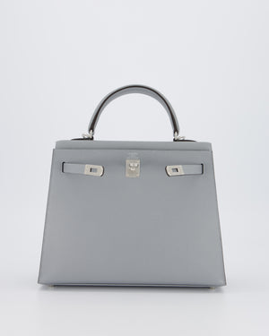 Hermès Kelly 25 Sellier Bag in Gris Pantin Epsom Leather with Palladium Hardware