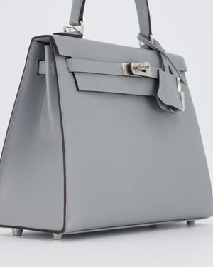 Hermès Kelly 25 Sellier Bag in Gris Pantin Epsom Leather with Palladium Hardware