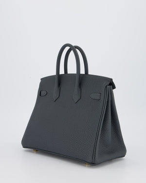 *RARE* Hermès Birkin 25 Retourne Bag in Gris Misty Togo Leather with Gold Hardware