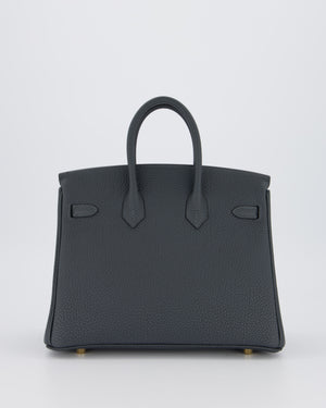 *RARE* Hermès Birkin 25 Retourne Bag in Gris Misty Togo Leather with Gold Hardware