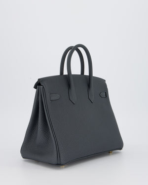 *RARE* Hermès Birkin 25 Retourne Bag in Gris Misty Togo Leather with Gold Hardware