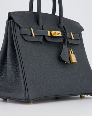*RARE* Hermès Birkin 25 Retourne Bag in Gris Misty Togo Leather with Gold Hardware