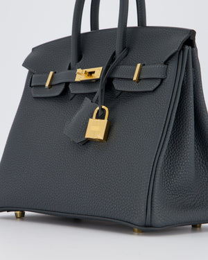 *RARE* Hermès Birkin 25 Retourne Bag in Gris Misty Togo Leather with Gold Hardware