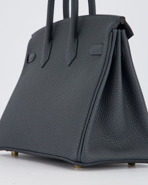 *RARE* Hermès Birkin 25 Retourne Bag in Gris Misty Togo Leather with Gold Hardware