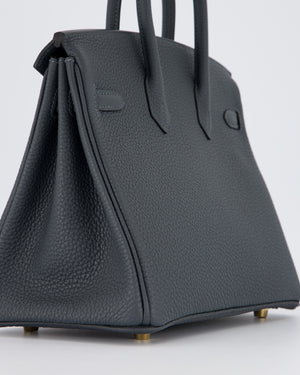 *RARE* Hermès Birkin 25 Retourne Bag in Gris Misty Togo Leather with Gold Hardware