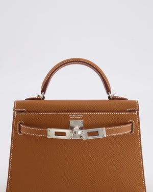 Hermès Mini Kelly II 20 Bag in Gold Epsom Leather with Palladium Hardware