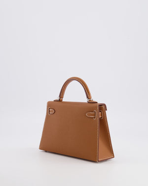 Hermès Mini Kelly II 20 Bag in Gold Epsom Leather with Palladium Hardware