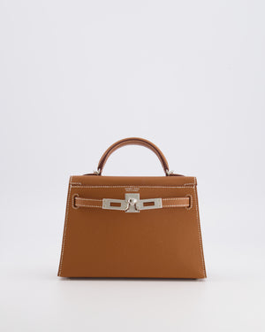 Hermès Mini Kelly II 20 Bag in Gold Epsom Leather with Palladium Hardware