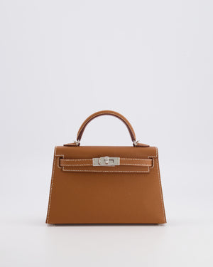 Hermès Mini Kelly II 20 Bag in Gold Epsom Leather with Palladium Hardware