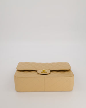 Chanel Jumbo Classic Double Flap Bag in Beige Clair Caviar Leather with Gold Hardware