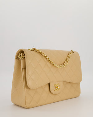 Chanel Jumbo Classic Double Flap Bag in Beige Clair Caviar Leather with Gold Hardware