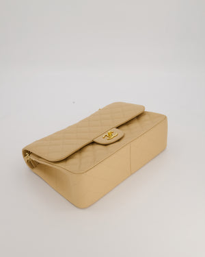 Chanel Jumbo Classic Double Flap Bag in Beige Clair Caviar Leather with Gold Hardware