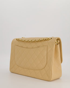 Chanel Jumbo Classic Double Flap Bag in Beige Clair Caviar Leather with Gold Hardware