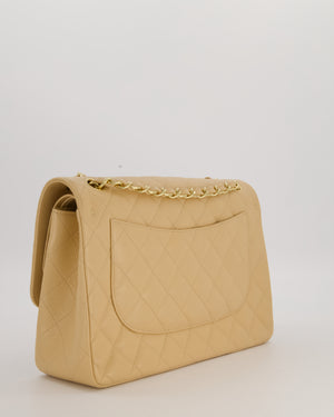 Chanel Jumbo Classic Double Flap Bag in Beige Clair Caviar Leather with Gold Hardware