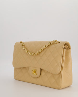 Chanel Jumbo Classic Double Flap Bag in Beige Clair Caviar Leather with Gold Hardware