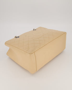 Chanel Beige Caviar GST Grand Shopper Tote Bag with Silver Hardware
