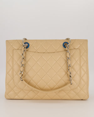Chanel Beige Caviar GST Grand Shopper Tote Bag with Silver Hardware