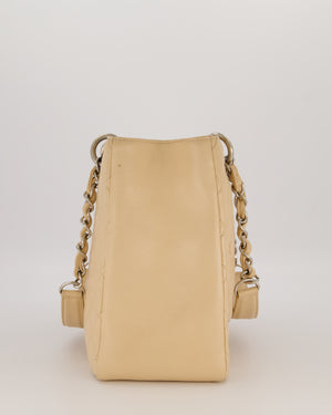 Chanel Beige Caviar GST Grand Shopper Tote Bag with Silver Hardware
