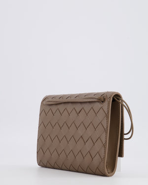 Bottega Veneta Brown Andiamo Pouch on Strap Bag in Pinecone Intrecciato Leather with Gold Hardware RRP £1,600