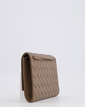 Bottega Veneta Brown Andiamo Pouch on Strap Bag in Pinecone Intrecciato Leather with Gold Hardware RRP £1,600