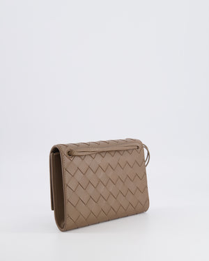 Bottega Veneta Brown Andiamo Pouch on Strap Bag in Pinecone Intrecciato Leather with Gold Hardware RRP £1,600
