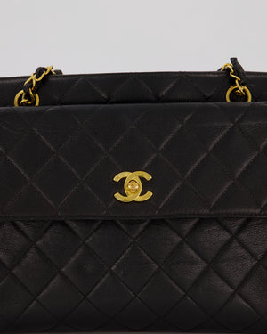 Chanel Black Vintage Quilted Caviar CC Front Pocket Bag with 24K Gold Hardware