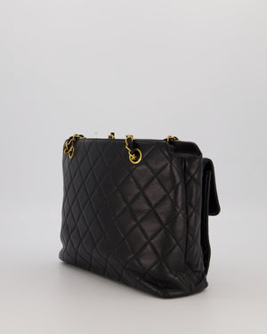 Chanel Black Vintage Quilted Caviar CC Front Pocket Bag with 24K Gold Hardware