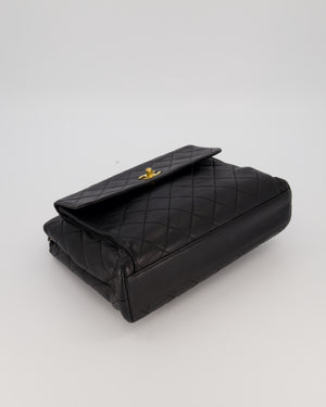 Chanel Black Vintage Quilted Caviar CC Front Pocket Bag with 24K Gold Hardware