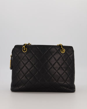 Chanel Black Vintage Quilted Caviar CC Front Pocket Bag with 24K Gold Hardware