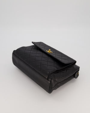 Chanel Black Vintage Quilted Caviar CC Front Pocket Bag with 24K Gold Hardware