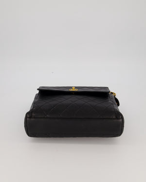 Chanel Black Vintage Quilted Caviar CC Front Pocket Bag with 24K Gold Hardware
