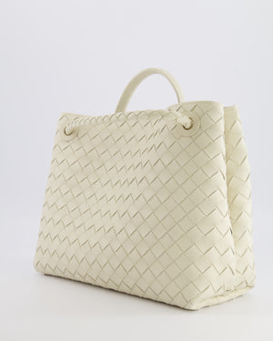 Bottega Veneta Medium Andiamo Bag in Sea Salt Intrecciato Leather with Gold Hardware RRP £4,370
