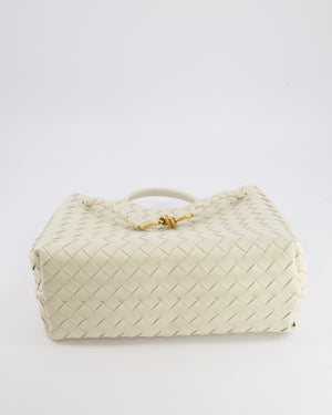Bottega Veneta Medium Andiamo Bag in Sea Salt Intrecciato Leather with Gold Hardware RRP £4,370