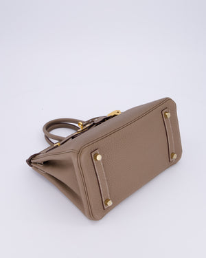 Hermès Birkin 25 Retourne Bag in Etoupe Togo Leather with Gold Hardware