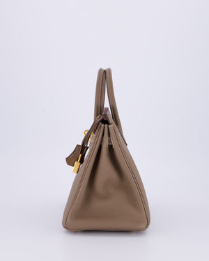 Hermès Birkin 25 Retourne Bag in Etoupe Togo Leather with Gold Hardware