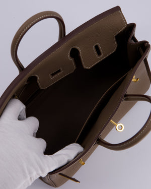 Hermès Birkin 25 Retourne Bag in Etoupe Togo Leather with Gold Hardware