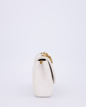*RARE* Chanel Vintage Mini Diana Flap Bag in White Lambskin Leather with 24K Gold Hardware