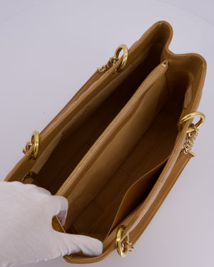 Chanel Caramel Caviar GST Grand Shopper Tote Bag with Gold Hardware