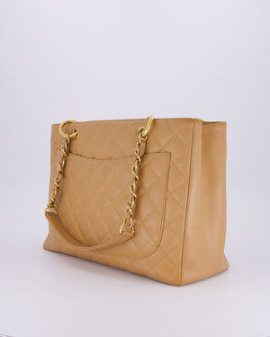 Chanel Caramel Caviar GST Grand Shopper Tote Bag with Gold Hardware