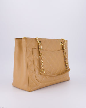 Chanel Caramel Caviar GST Grand Shopper Tote Bag with Gold Hardware