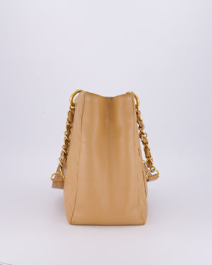 Chanel Caramel Caviar GST Grand Shopper Tote Bag with Gold Hardware
