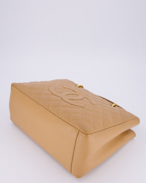Chanel Caramel Caviar GST Grand Shopper Tote Bag with Gold Hardware